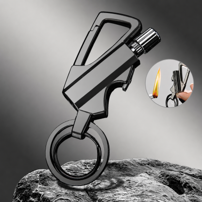 3-in-1 EDC Keychain Multi-Tool – Permanent Match Lighter, Bottle Opener