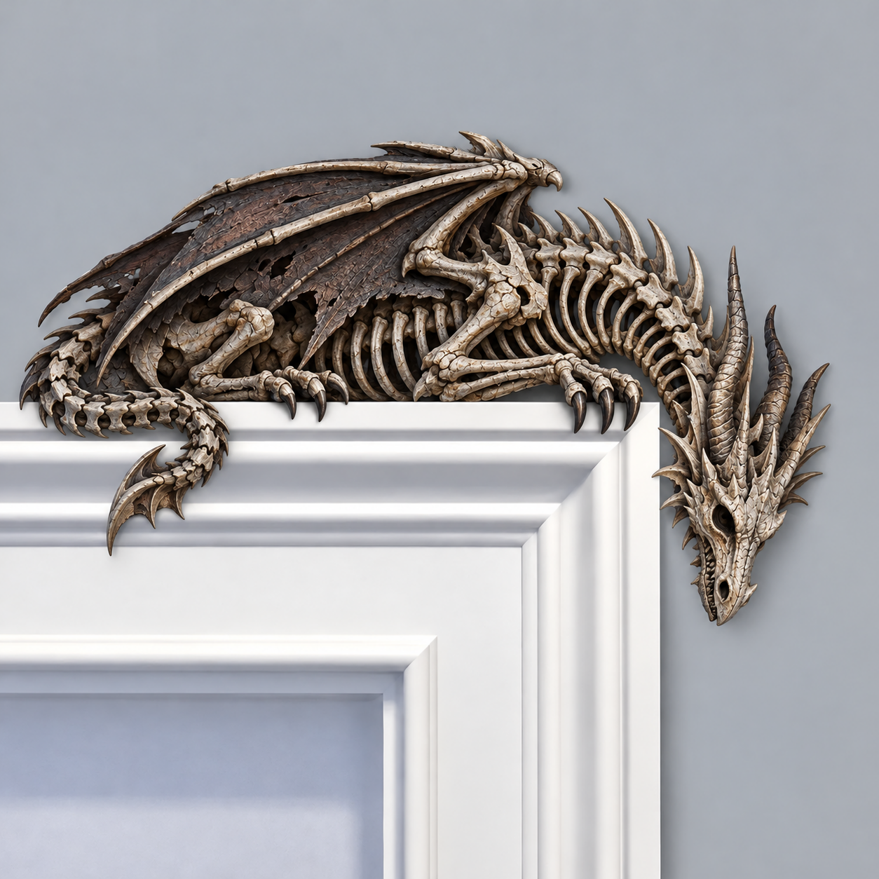 ⏳ Last Day 50% OFF – 🐉🔥 Sleeping Dragon Door Topper | Medieval Fantasy Dragon Guardian Wall Décor for Doorway, Gaming Room & Gothic Home 🏰✨