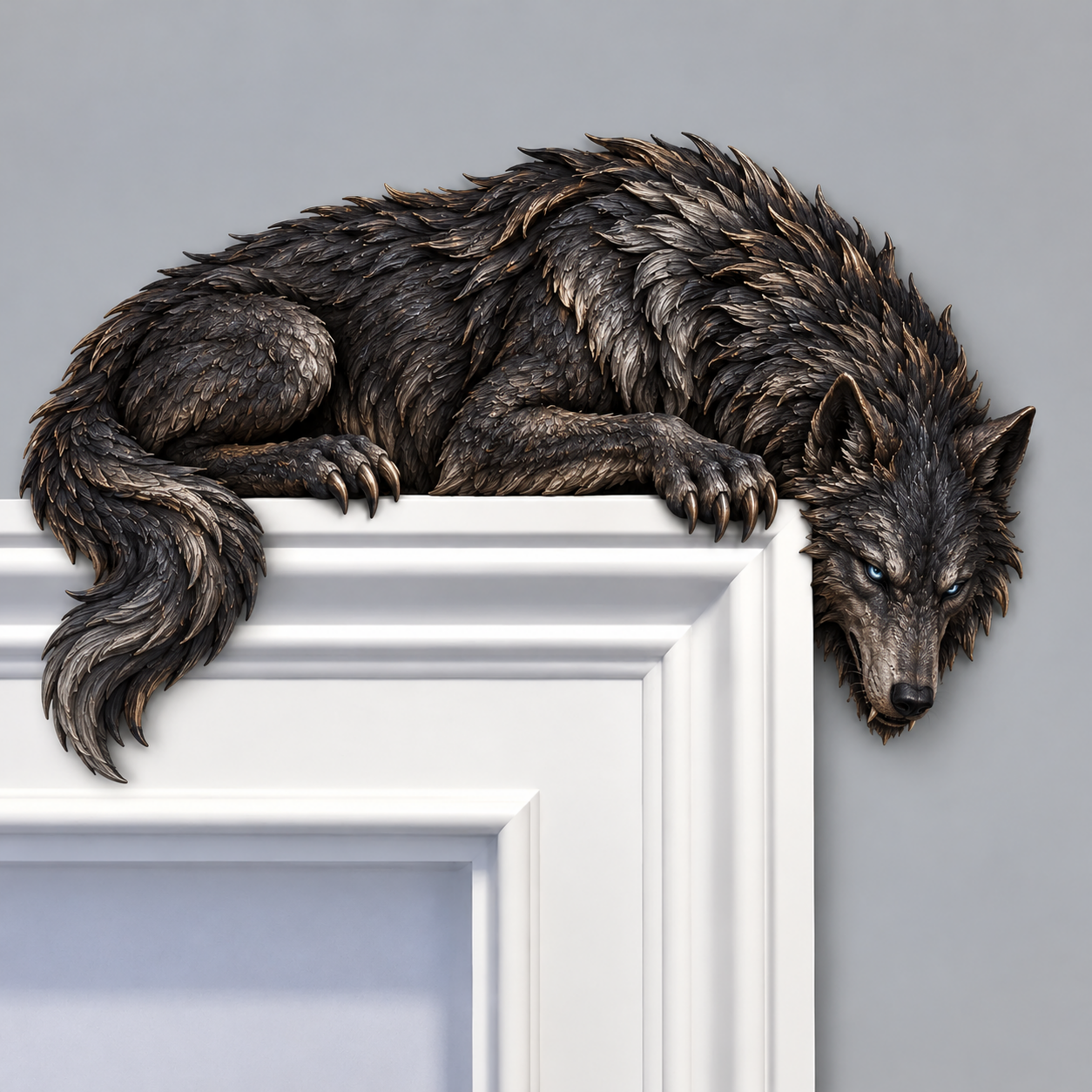 ⏳ Last Day 50% OFF – 🐉🔥 Sleeping Dragon Door Topper | Medieval Fantasy Dragon Guardian Wall Décor for Doorway, Gaming Room & Gothic Home 🏰✨
