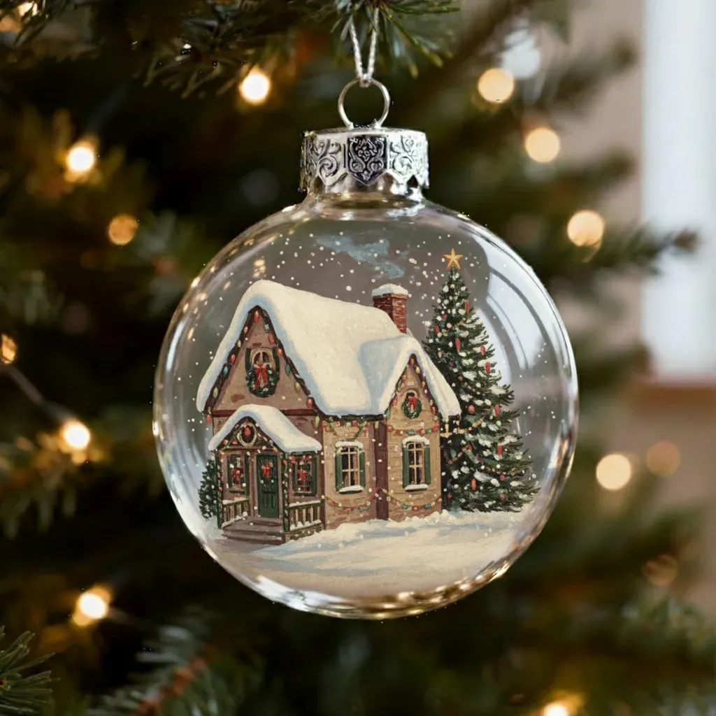 ​​Vintage Christmas Scene Bulb Ornaments