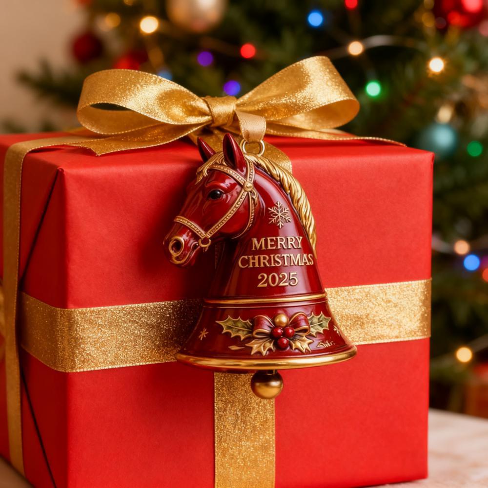 🐎Handmade Horse Bell Ornament – Merry Christmas 2025🎄