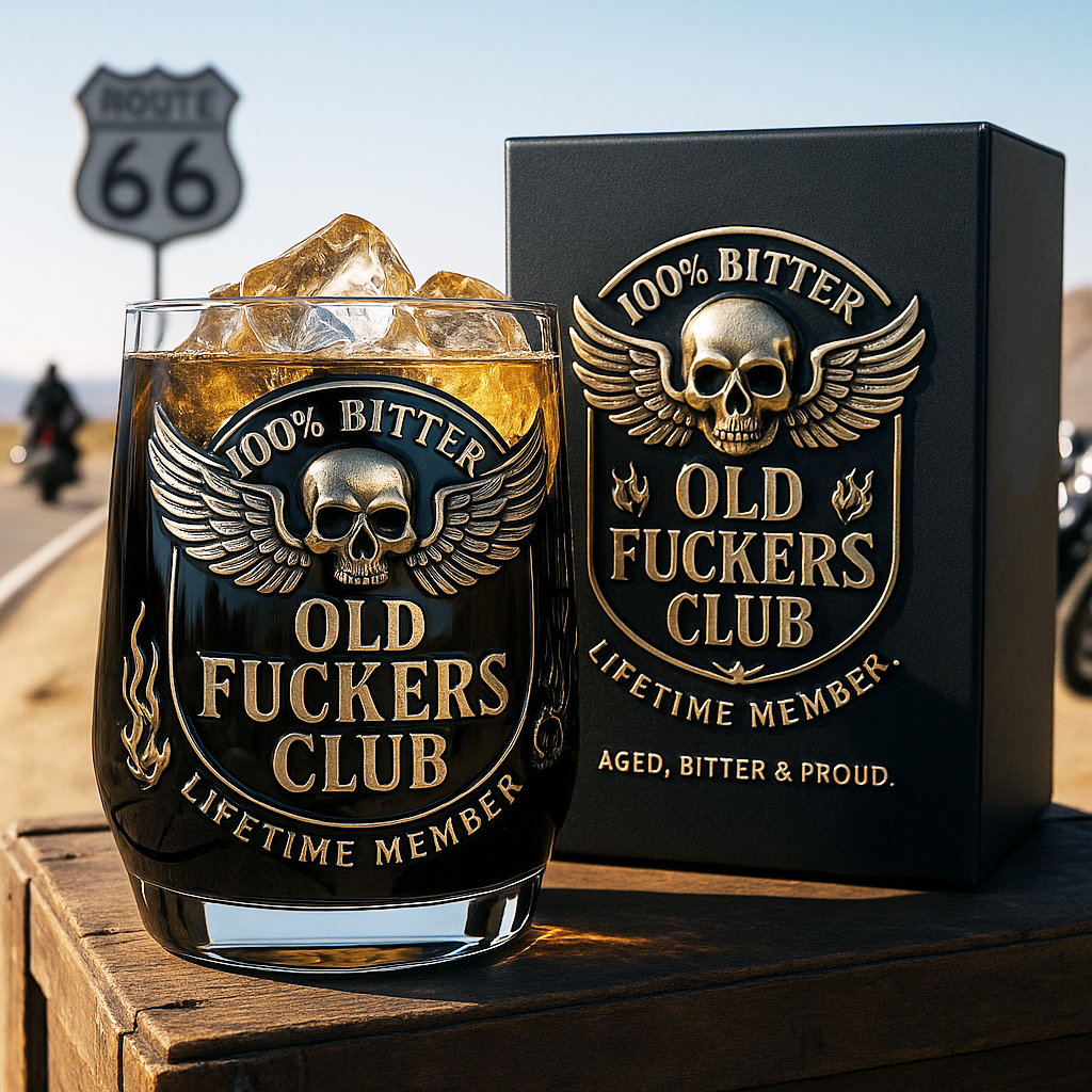 🥃💀Old F*ckers Club Whiskey Glass