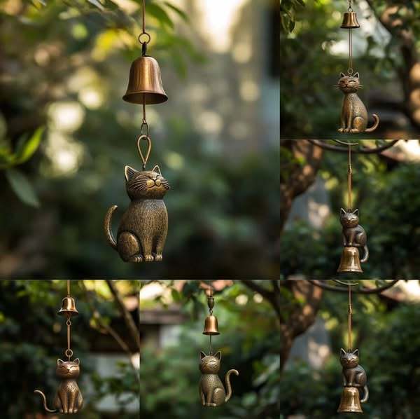 🔥Stock Alert: Only 100 Pieces Left! - 🐱Handmade Retro Cat Wind Chime