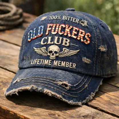 100% Bitter Old Fuckers Club Lifetime Member Vintage Printed Hat