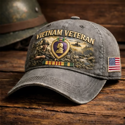 ✨Crafted by Hand Embroidery-Vietnam Veteran Commemorative Cap(✝️Keep Their Memory Alive)