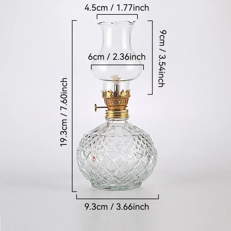 Vintage Style Oil Lamp with Glass Candle Holder