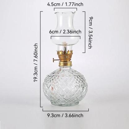 Vintage Style Oil Lamp with Glass Candle Holder