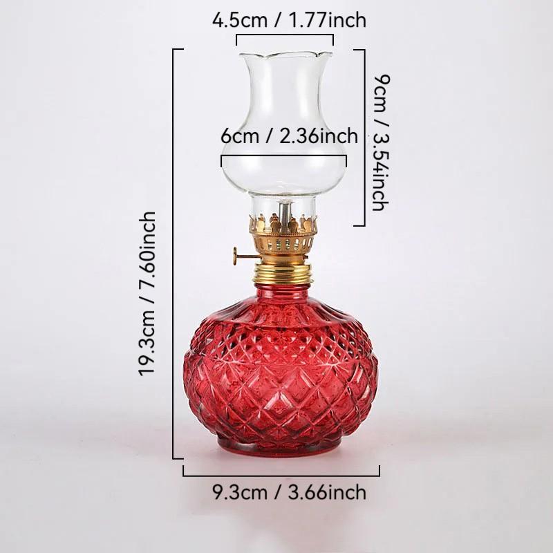 Vintage Style Oil Lamp with Glass Candle Holder
