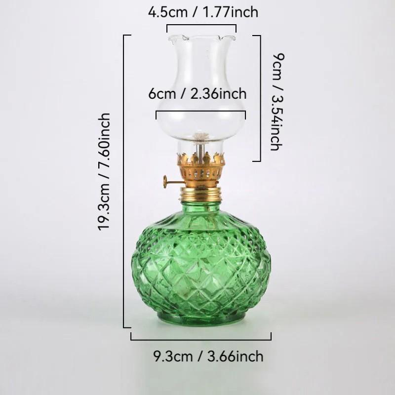 Vintage Style Oil Lamp with Glass Candle Holder