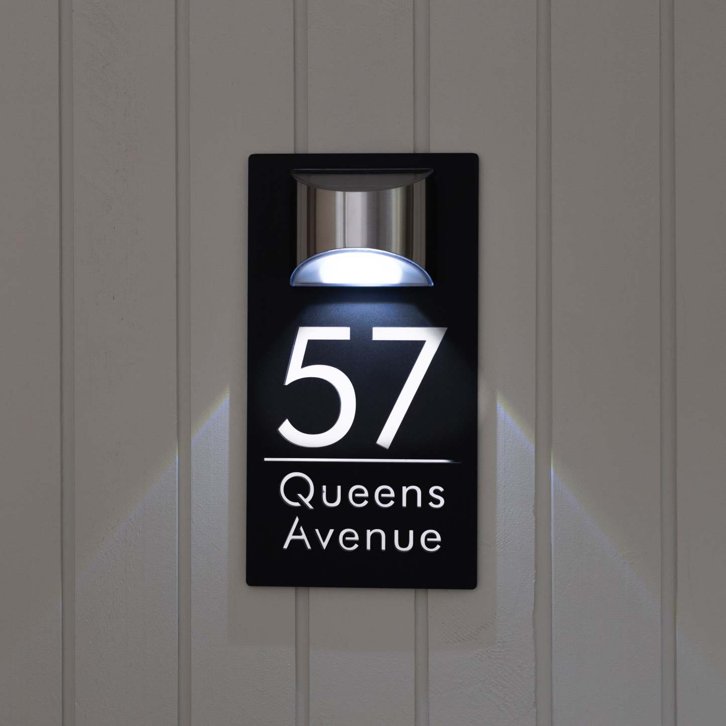 Personalized Solar Modern Door Plaque