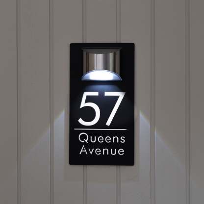 Personalized Solar Modern Door Plaque