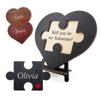 Personalized Love Keepsake Couple Jigsaw Puzzle Name Logo-Romantic Valentine's Day/ Anniversary Gift for Him Her