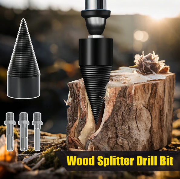 🔥Wood Splitter Drill Bit with 3 Drilling Handles