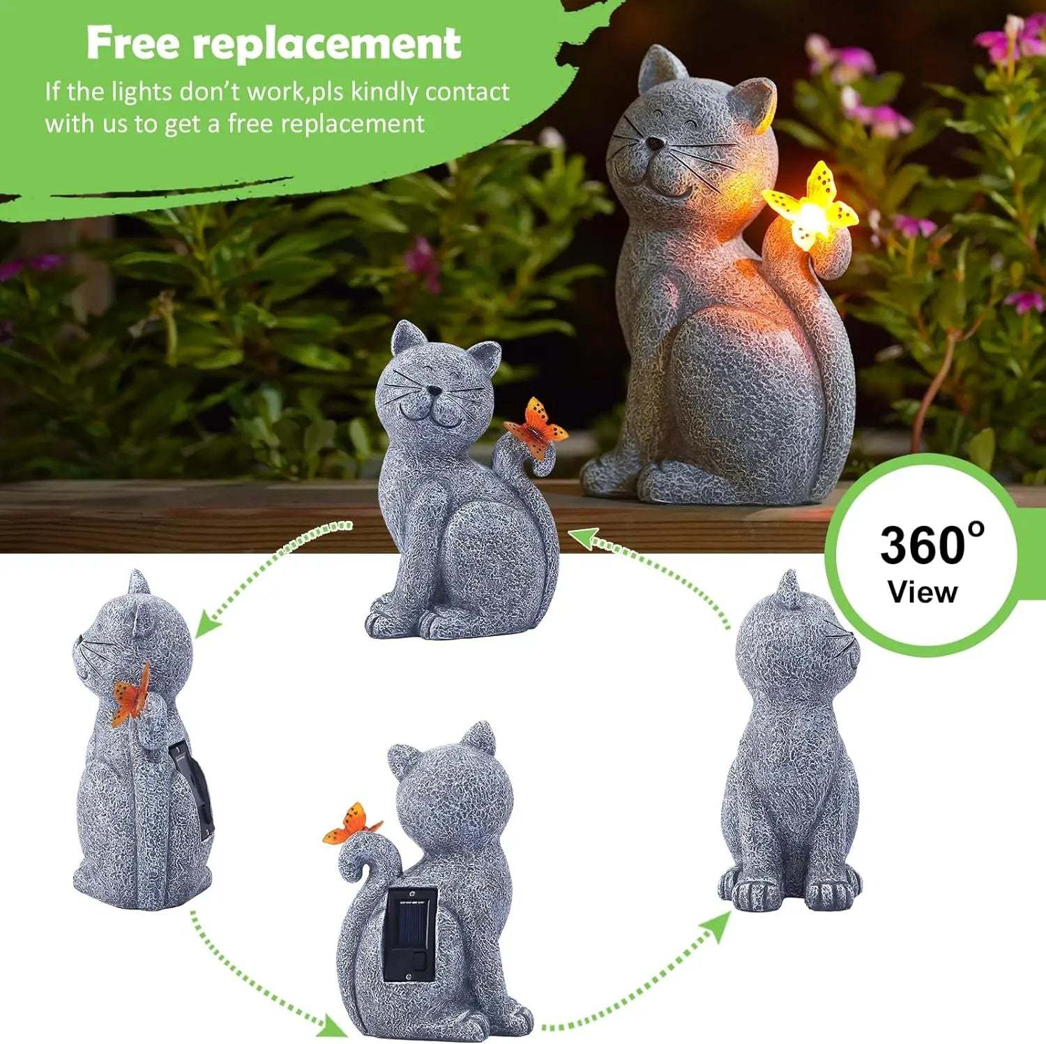 Solar Kitty Garden Night Lamp