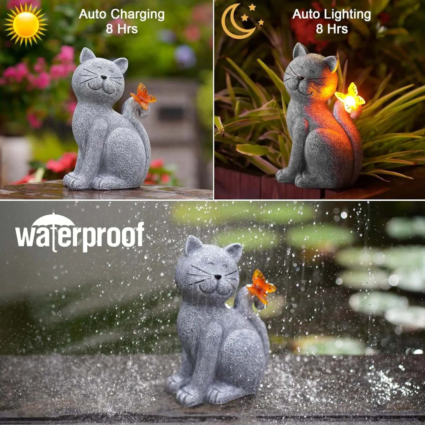 Solar Kitty Garden Night Lamp
