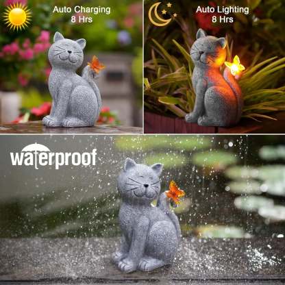 Solar Kitty Garden Night Lamp