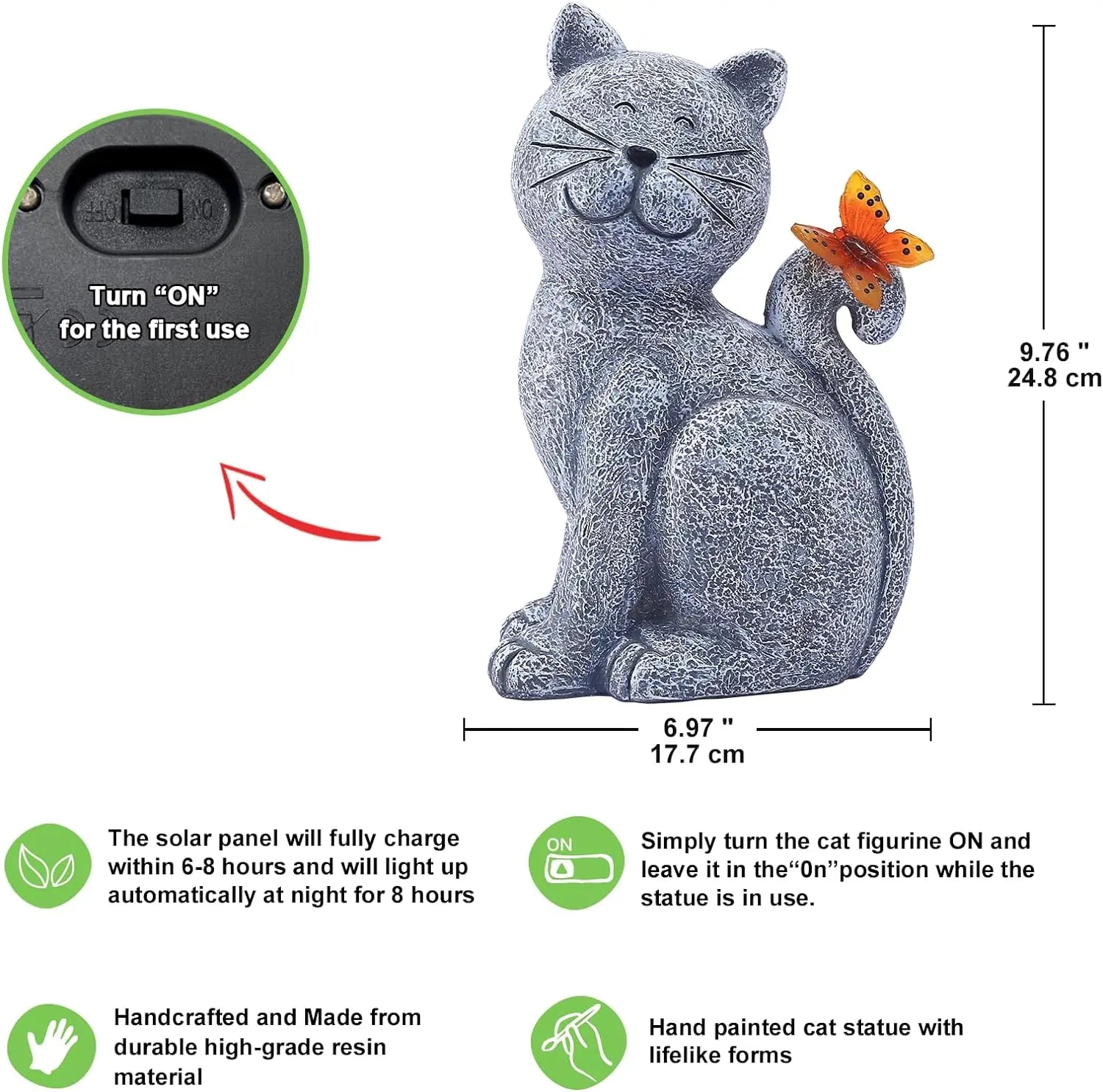 Solar Kitty Garden Night Lamp