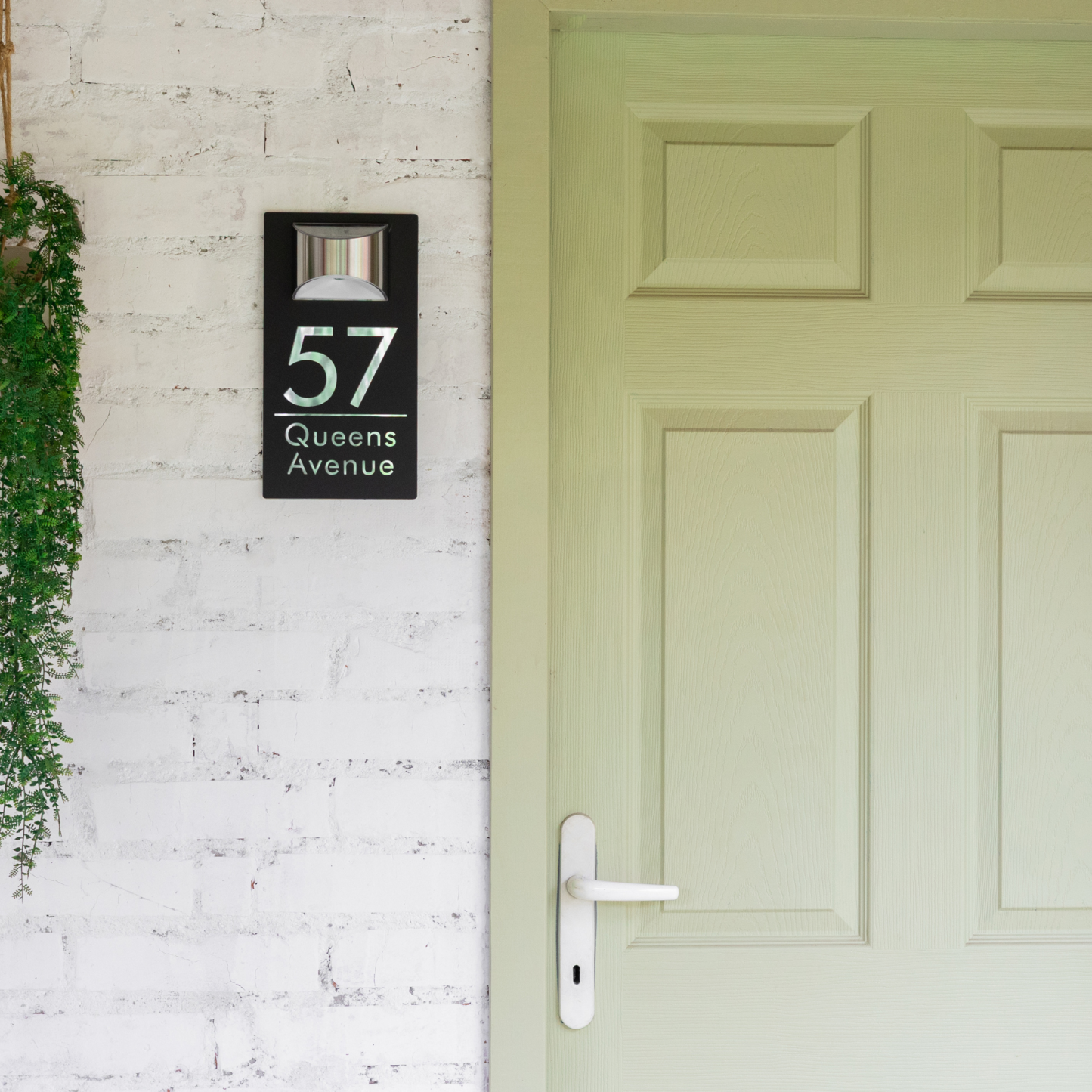 Personalized Solar Modern Door Plaque