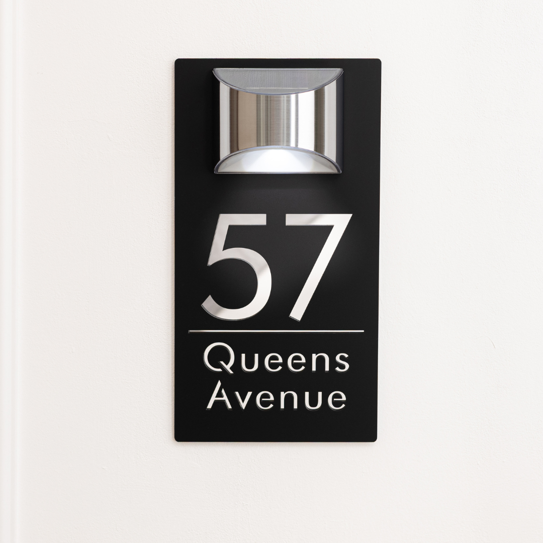 Personalized Solar Modern Door Plaque