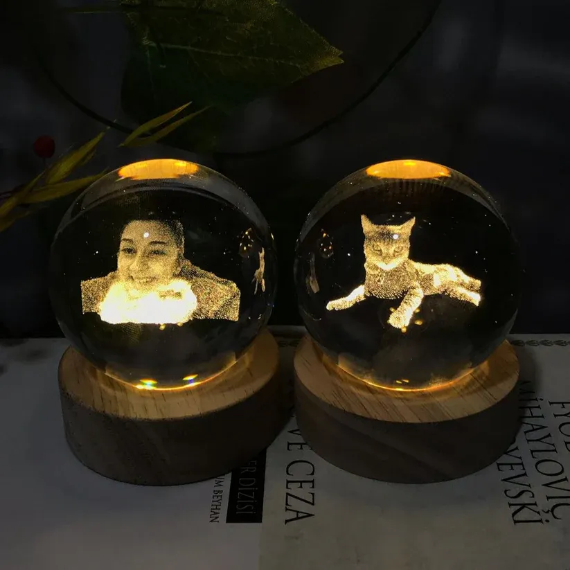 Custom crystal ball lamp