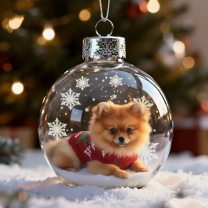 🐕🎄 Christmas Dog Snow Globe Ornaments