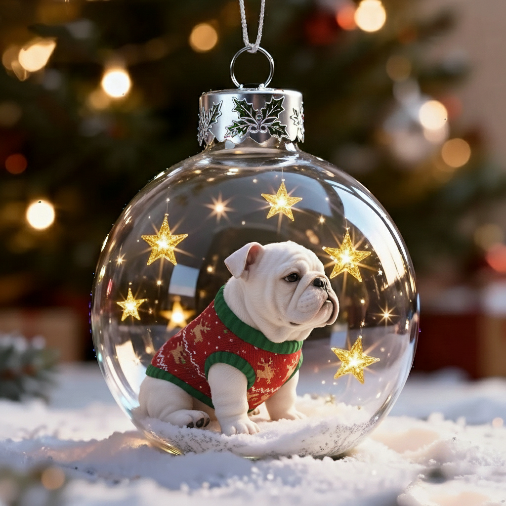 🐕🎄 Christmas Dog Snow Globe Ornaments