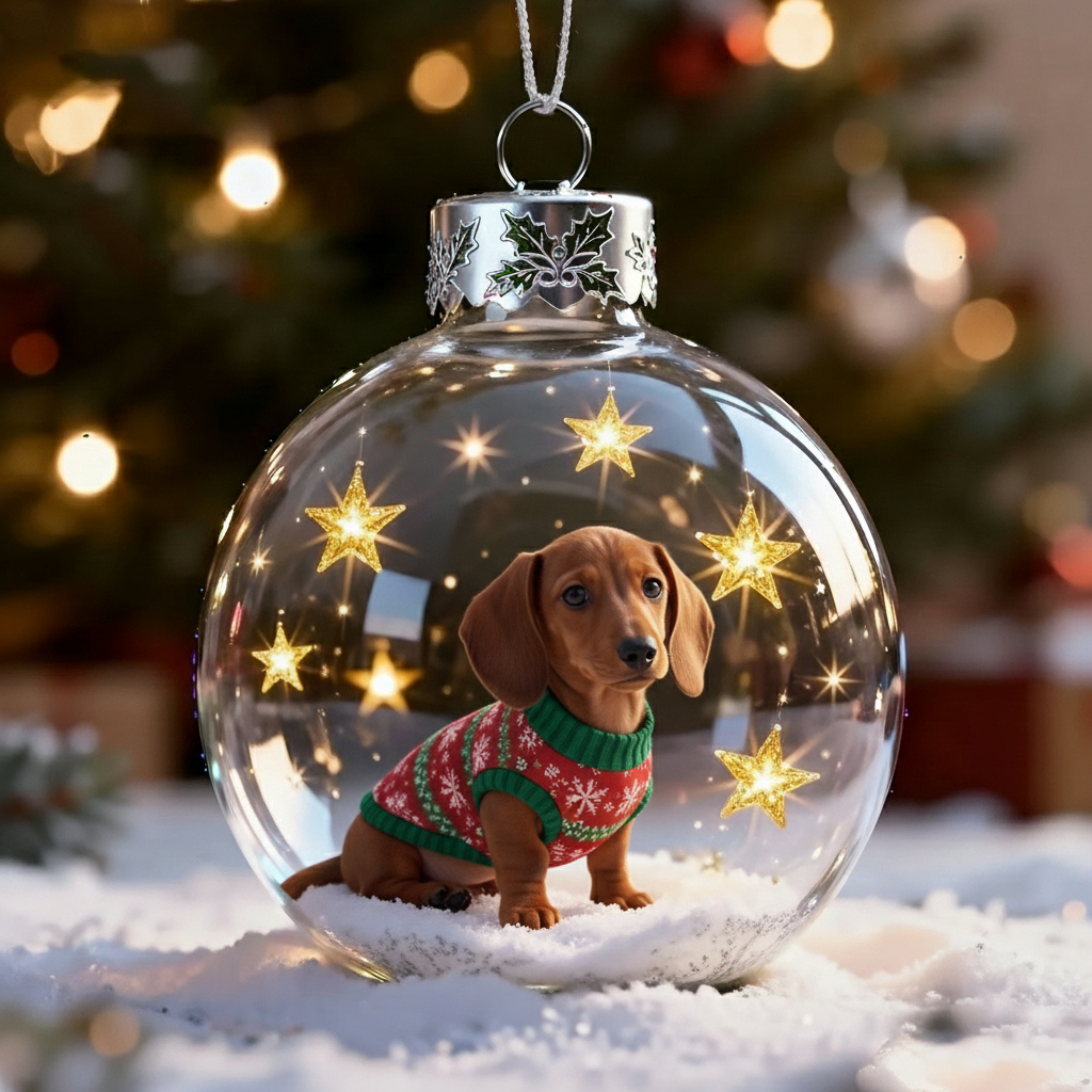 🐕🎄 Christmas Dog Snow Globe Ornaments