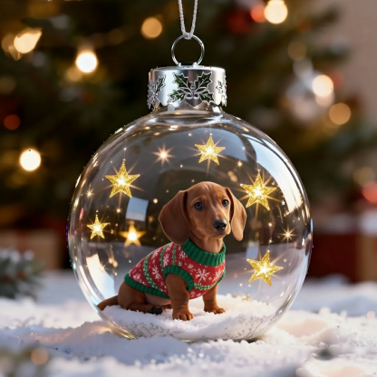 🐕🎄 Christmas Dog Snow Globe Ornaments