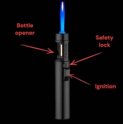 Portable Torch Lighter-🔥 1300°C of Pure Power – Windproof, Refillable & Ready for Anything! 💨🍳🏕️