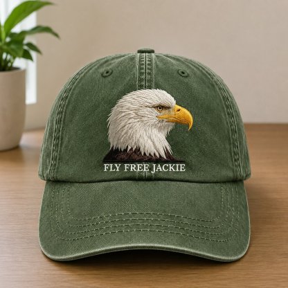 🦅 Fly-Free-Jackie Embroidered Memorial Cap