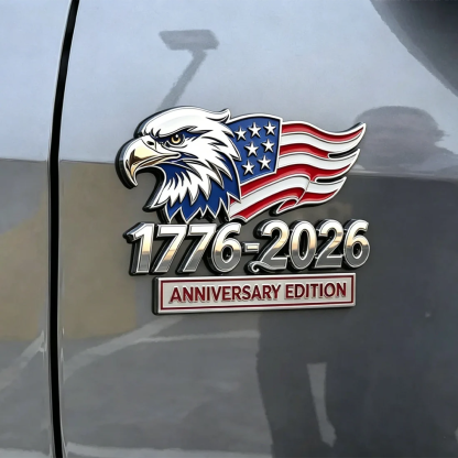 🦅1776–2026 American Anniversary Eagle & Flag Metal Car Emblem