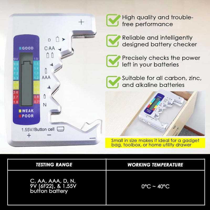 2026 Hot Sale🔥🔥Digital Universal Battery Tester