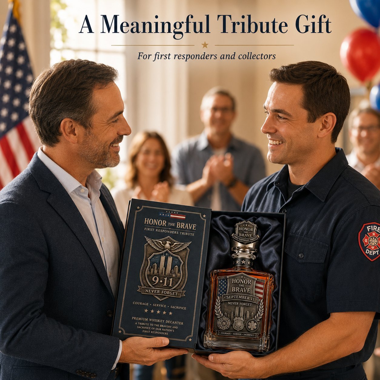 ⏰Limited Stock 50% OFF🥃Honor the Brave Relief Decanter & Emblem – Hero Commemorative Ornament for Home Bar Display