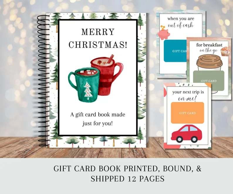 🎄📚Christmas Gift Card Book - 🎁Surprises On Every Page📚Hardcover & Durability Line(♻️Free PDF Included!)