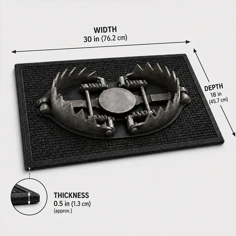⏳ Last Day 50% OFF –  😂  3D Bear Trap Illusion Doormat | Hyper-Realistic Rusted Trap Design with Soft Flexible Rubber, Detailed Teeth & Spring Effects 😱✨