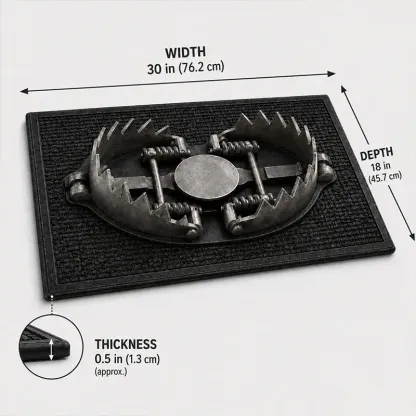 ⏳ Last Day 50% OFF –  😂  3D Bear Trap Illusion Doormat | Hyper-Realistic Rusted Trap Design with Soft Flexible Rubber, Detailed Teeth & Spring Effects 😱✨