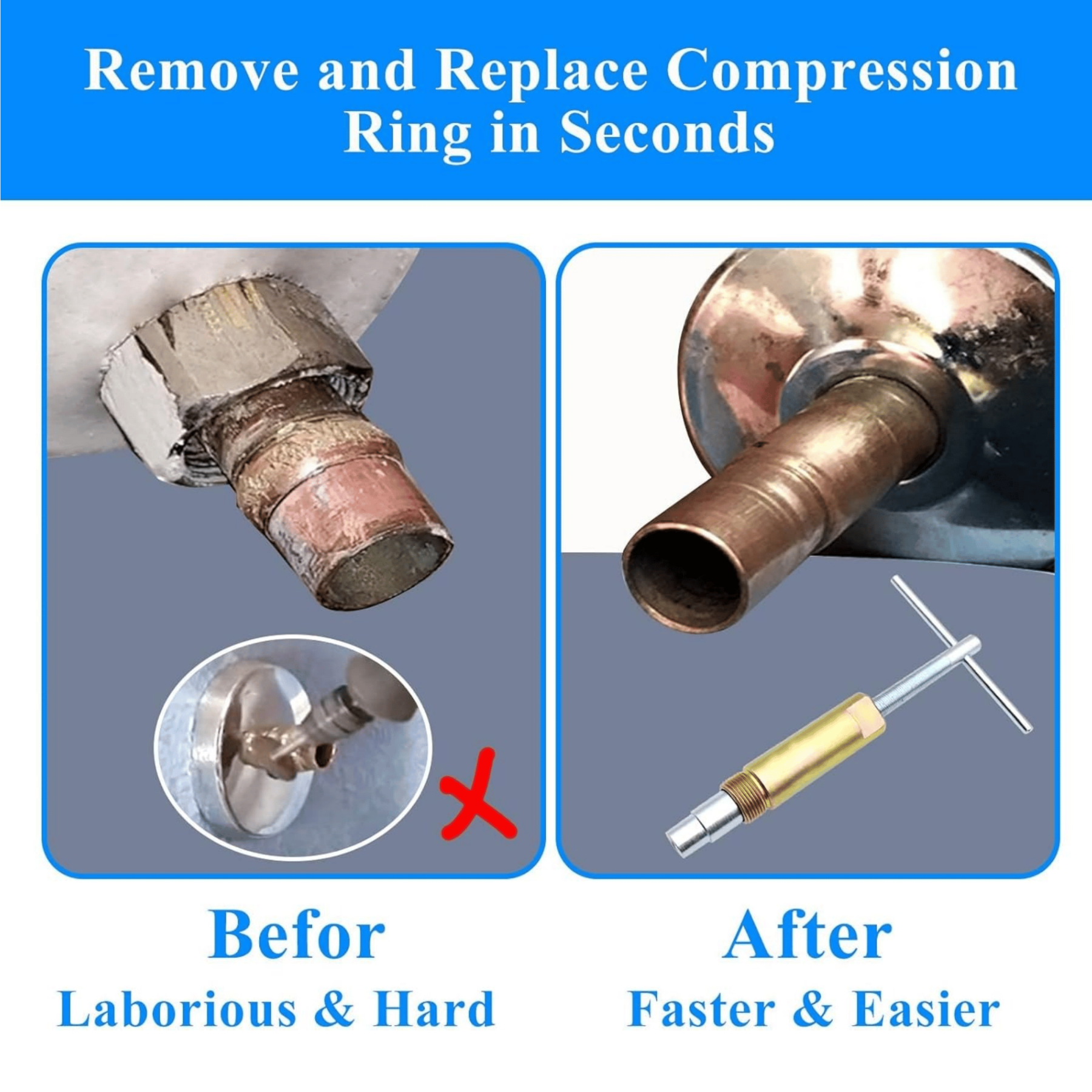 🔥HOT SALE 49% OFF✨Compression Sleeve Puller Tool – Fast & Easy Removal for 1/2” Compression Fittings 🛠️