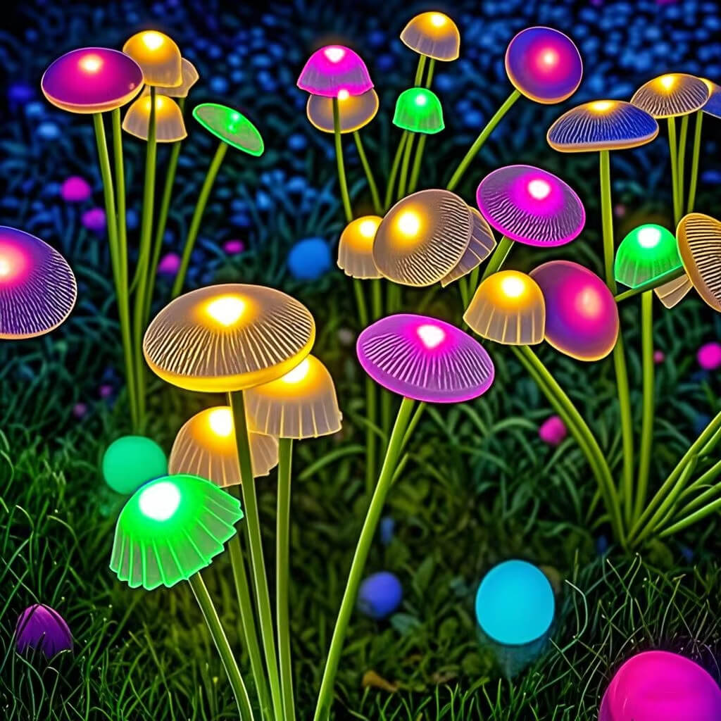 Solar 6LED Jellyfish Lights Mushroom Lights
