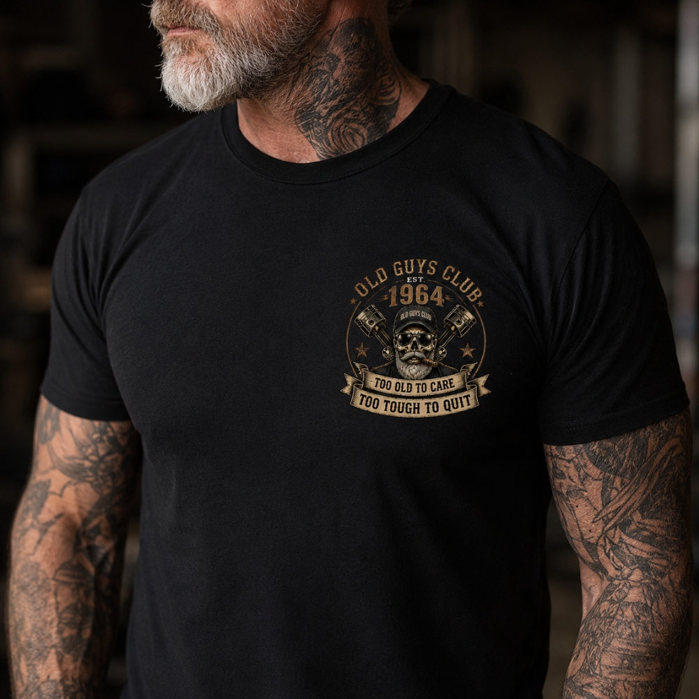 Retired But Still DangerousTM Vintage Skull T-Shirt – Old Guys Club Tee For Men