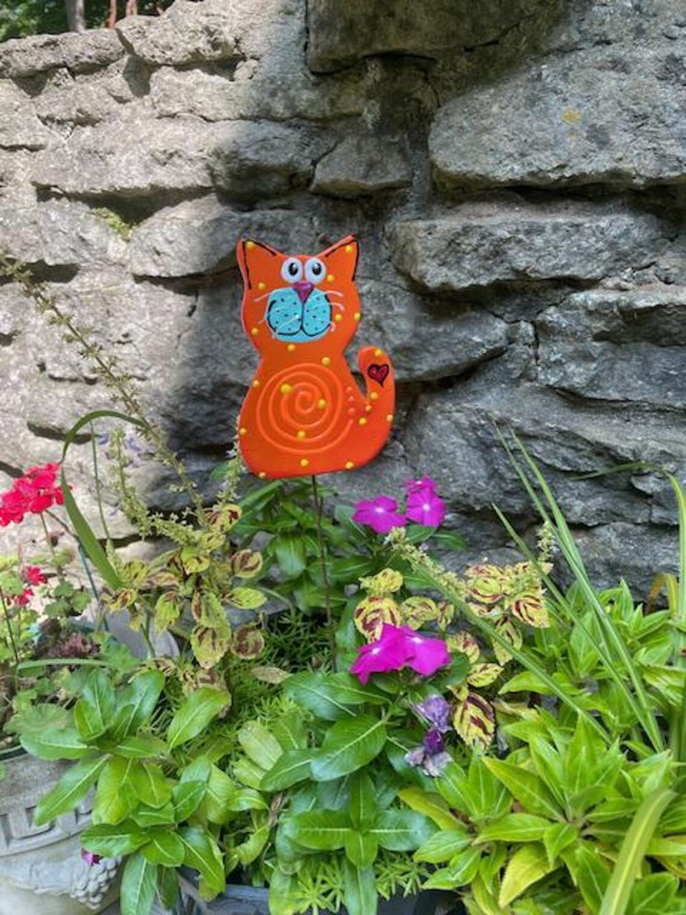 Orange Cat Garden Post