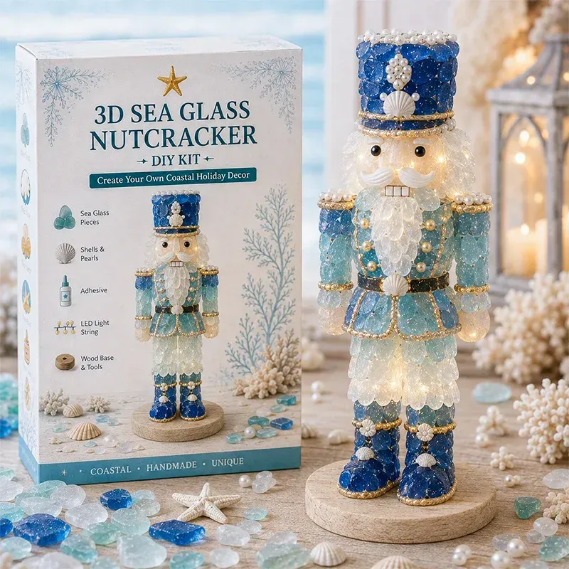 ⏳ Last Day 50% OFF – 🌊 Beginner-Friendly DIY 3D Lighted Sea Glass-Style Art Kit Collection | Complete Kit with Sea Glass-Style Pieces, LED Lights & Step-by-Step Guide Included 💕