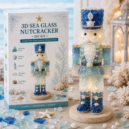 ⏳ Last Day 50% OFF – 🌊 Beginner-Friendly DIY 3D Lighted Sea Glass-Style Art Kit Collection | Complete Kit with Sea Glass-Style Pieces, LED Lights & Step-by-Step Guide Included 💕