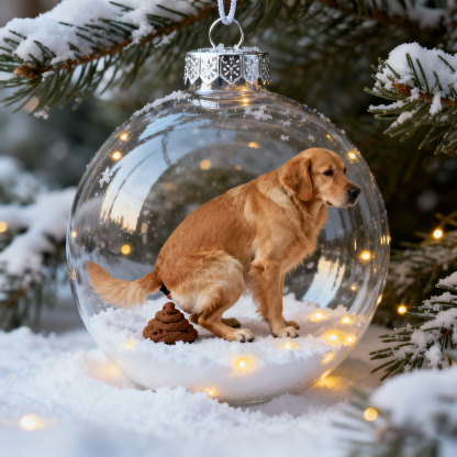 Funny Dog Poop Christmas Ornament Set