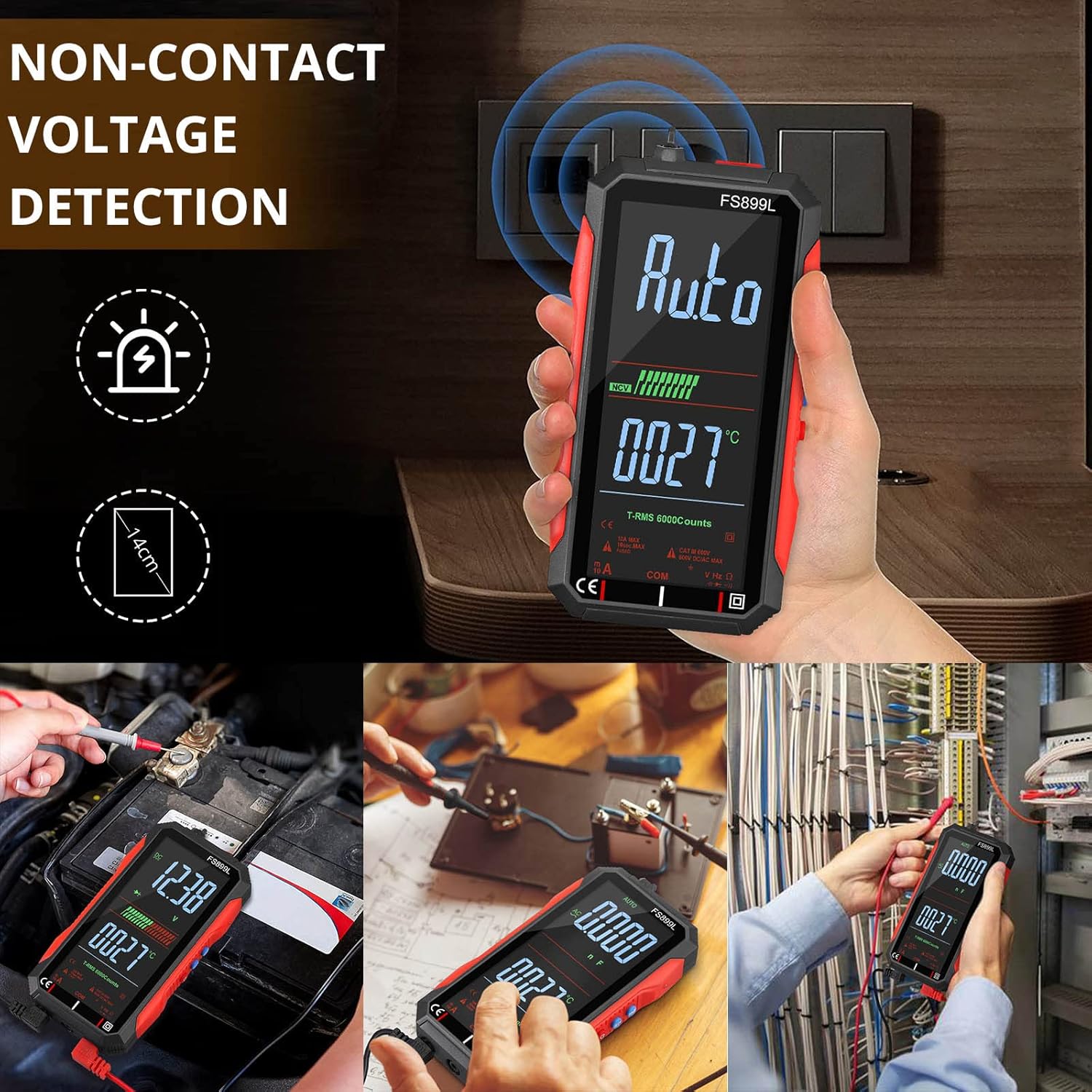 ⚡USB Rechargeable Digital Multimeter🔋– 6000 Counts, Large Color Screen & Backlight! 🛠️🔌