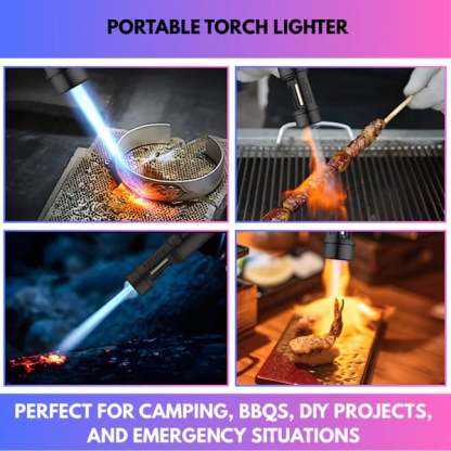 Portable Torch Lighter-🔥 1300°C of Pure Power – Windproof, Refillable & Ready for Anything! 💨🍳🏕️