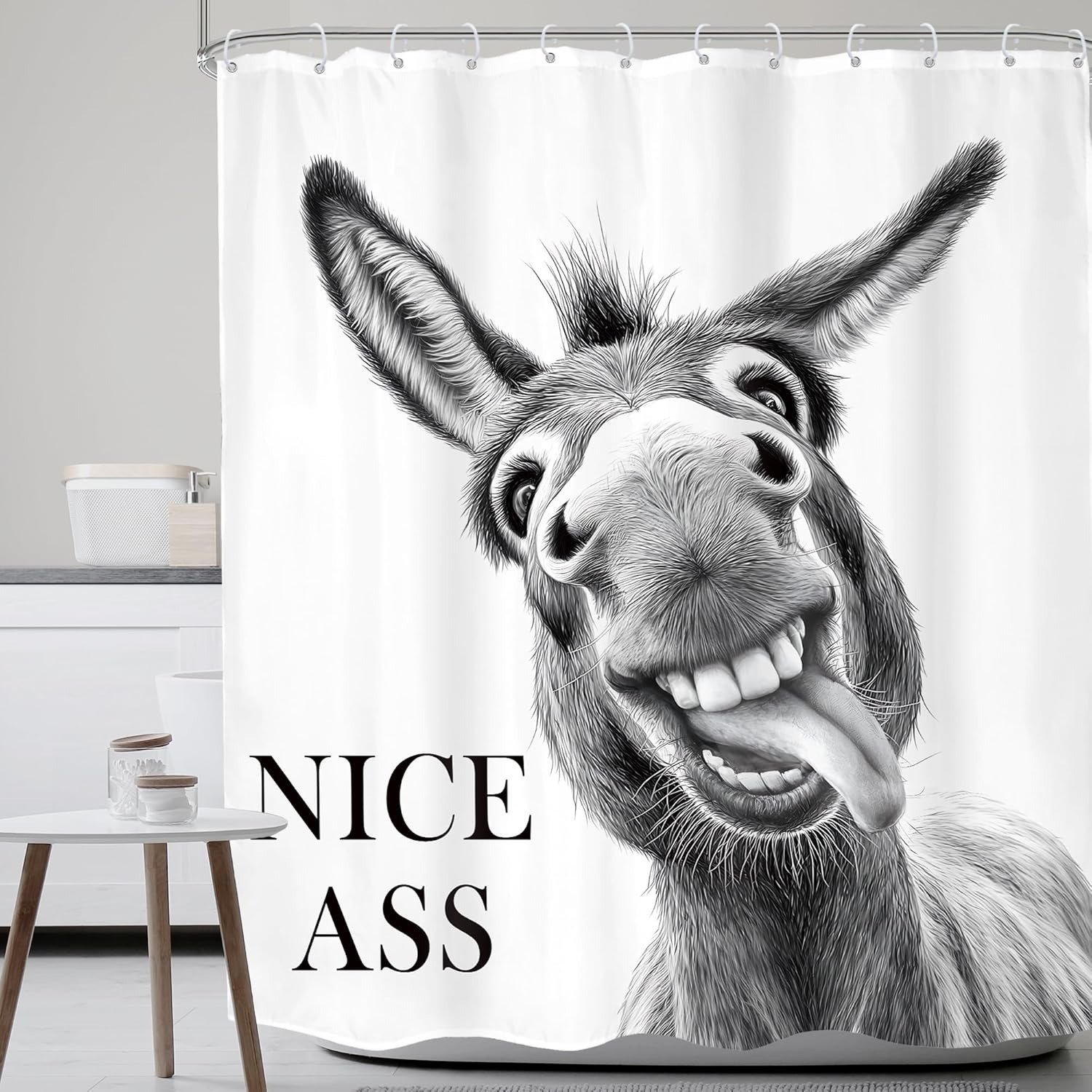 "Are You Pooping?" Donkey Shower Curtain