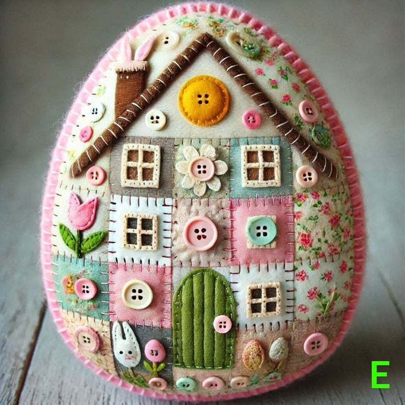 🏡 Hot sale 50% 🥚 Patchwork Felt Egg House DIY Kit