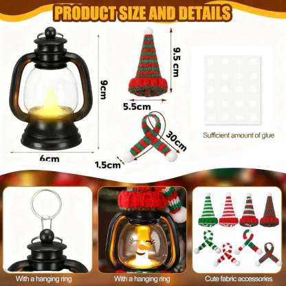🎄Early Christmas Sale 49% - Christmas Decoration Mini Snowman Lantern with Hats and Scarves