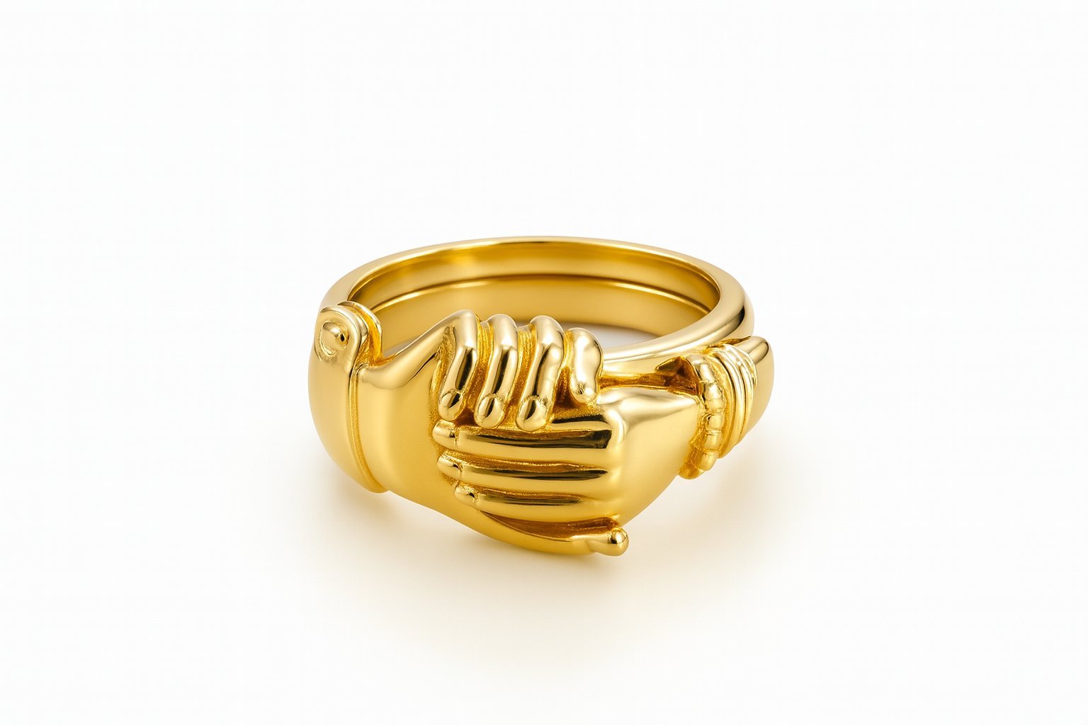 'Love is an open heart💞 Handmade Open Hands Heart Ring