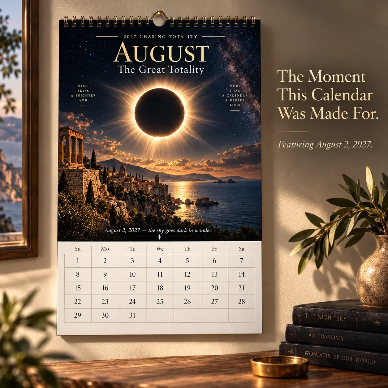 ⏳ Last Day 50% OFF – 🌌 2027 Chasing TotalityTM Celestial Wall Calendar | 12 Extraordinary Skies & August Total Solar Eclipse ✨